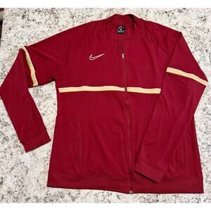 Men’s XL Nike Dri-Fit Track Jacket w/ Zip Pockets Maroon/Gold/White